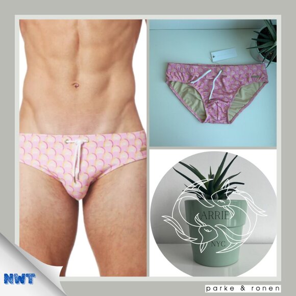 Parke & Ronen - Print Meridian Brief - Fan Dancer Pink (M) - Picture 1 of 8